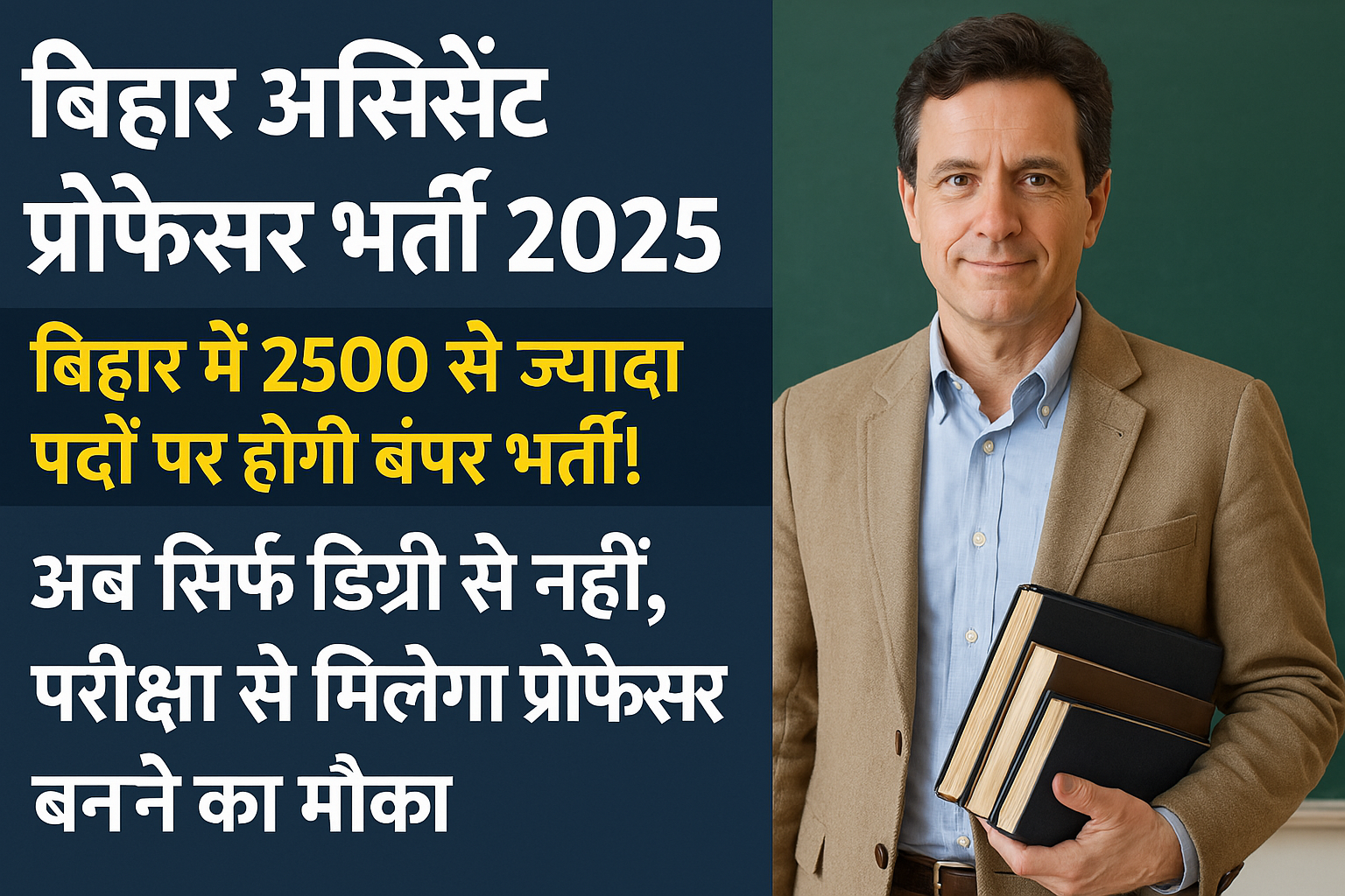 Bihar Assistant Professor Bharti 2025 की नई प्रक्रिया और परीक्षा पैटर्न